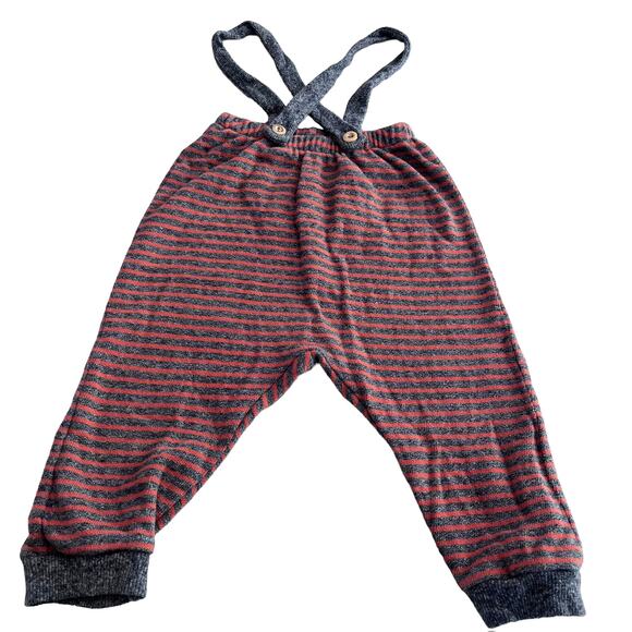 Buho boys knit striped suspender pants overalls size 12 months - Picture 7 of 10